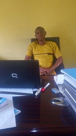 The PNL MD, Mr. Musa Mohammed at his Lecturer Office in Federal Polytechnic, Auchi, Edo State during his final year in School