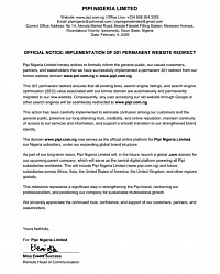 Our Company Website Permanent 301 Redirect