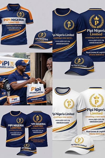 Pipi Nigeria Limited Branded T-shirts & Face Caps