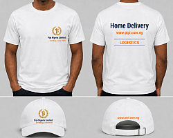 Sample of our t-shirt and face cap